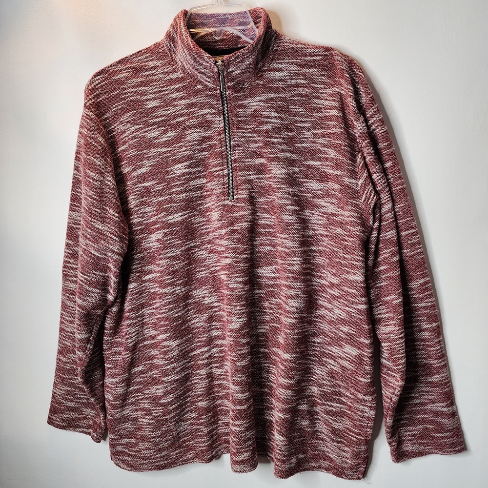 Scandia Woods Men's Pullover Top Long Sleeve Heathered Maroon Blend Size XL